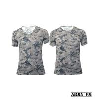 ราคา เสื้อรองในทหารเรือ เสื้อซับในทหารเรือ กองทัพเรือ ผ้านาโน ผ้ามัน แขนสั้น คอกลม คอวี (Bx ลายพรางทะเล ) (21694475214)