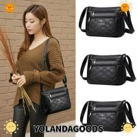 ราคา กระเป๋าสะพายข้างหนัง PU สีดำ ความจุขนาดใหญ่มีหลายชั้น สำหรับผู้หญิง (45505371628)