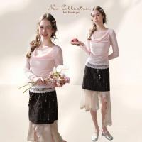 ราคา Original Design IRIS BOUTIQUE 26 ss Trims series IS19135-IK73833 Layered Lace Top & Asymmetric Skirt Set ชุดเซ็ตลุคหวาน (56506504817)