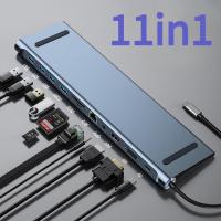 ราคา Docktion Hub USB Type C Adaptor HDMI 4K AUX Card Reader 11in1 - BYL-2003 (52756186864)