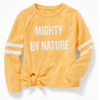 ราคา เสื้อยืดผ้าฟลีซหนังปลายี่ห้อ Old Navy ของแท้ สวยมาก ทรงผูกโบว์ (24627922916)