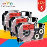 ราคา 3PK Casio XR-9RD Label Tape Black on Red Label Maker for Casio KL-60 KL-120 KL-300 CW-L300 KL-430 KL-C500 Printer 9mm (17049138784)