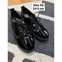 ราคา รองเท้าหนังสีดำมือ 2 size 39 (42264128348)