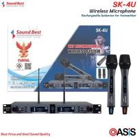 ราคา ไมโครโฟนไร้สาย Sound Best SK-4U ไมค์ลอย คลื่นใหม่ ย่าน UHF SOUNDBEST SK4U ไมโครโฟนใช้ถ่านชาร์จ 18650 3.7V (1926235029)