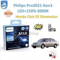 ราคา Philips หลอดไฟหน้ารถยนต์ Ultinon Pro3021 GEN3 LED+150% Honda Civic ES Dimension 6000K จัดส่งฟรี (25002108087)