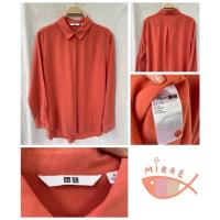 ราคา เสื้อเชิ้ต Uniqlo สีส้มอิฐ (17772087074)