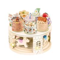 ราคา MERRY GO ROUND ROTATING TABLE DISPLAY CUP เค้ก SUSHI DESSER HAMPERS (55403228596)