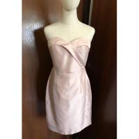 ราคา เดรสออกงาน ชุดราตรี เกาะอก เดรสสั้น เดรสงานแต่ง ผ้าไหมซาติน ชมพูนู้ด เรียบหรู (14612224275)