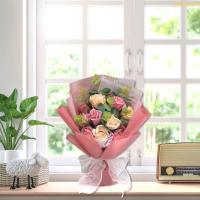 ราคา วีรอยัล ช่อดอกกุหลาบประดิษฐ์พร้อมสบู่ริบบิ้นกลีบดอกไม้ช่อดอกไม้สําหรับวันแม่ (40729209899)