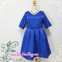 ราคา ชุดออกงานคนอ้วนคอวีแขน3ส่วนผ้าดัชเชสสีน้ำเงินแต่งโบว์เอวกระโปรงจับจีบ ติดซิปซ่อนด้านหลัง สวยหรูน่ารักมากๆค่ะ อก44นิ้ว(ไม (6414978620)