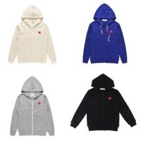 ราคา CDG Play Comme Des Garconใหม่เล่นหัวใจสีแดงผู้ชายผู้หญิงผ้าฝ้ายบริสุทธิ์คลุมด้วยผ้าเสื้อกันหนาว 0215 (28377693452)