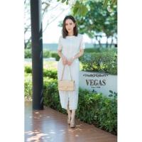 ราคา เดรสผ้าลูกไม้คอตตอนฉลุลาย งานป้าย M L (4015656537)