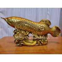 ราคา รูปปั้นปลามังกรทองเหลือง ประติมากรรมปลามังกรคาบเหรียญตกแต่งบ้าน ทองเหลือง (29436083898)