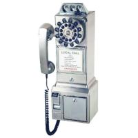 ราคา Crosley โทรศัพท์บ้านพื้นฐาน Payphone ใช้งานได้จริง สีโครม วินเทจ สวยงาม (4233029652)