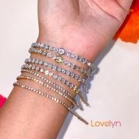 ราคา ✨Lovelyn สร้อยข้อมือสแตนเลส เพชร CZ ระยิบระยับ Stainless steel (27637719744)