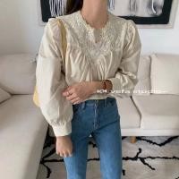 ราคา เสื้อเกาหลีคอกลม แต่งลูกไม้ฉลุ ช่วงอก ผ้าคอตตอน.งานตัดเย็บสวยมากๆค่ะ สีพื้นใส่แมตได้ทุกสไตล์ค่ะ (6455826720)