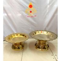 ราคา พานโตก14"/16"/18" พานทองเหลือง พานโตกโบราณ ขาฉลุ (ขนาดใหญ่) ทองเหลืองแท้100% (14233937536)