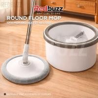 ราคา REDBUZZ Spin Mop ไม้ถูพื้นแบนหัวกลม ไม้ถูพื้นแห้งเร็ว ไม้ถูพื้นผ้าไมโครไฟเบอร์ Spin Wash Mop Lantai Mop Spinner Mop (48705424025)