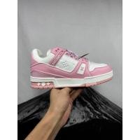 ราคา รองเท้าผ้าใบLouis Vuitton สินค้าใหม่อินเทรนด์และเรียบง่ายสำหรับผู้ชายและผู้หญิง สีขาวและสีชมพู (50557120606)