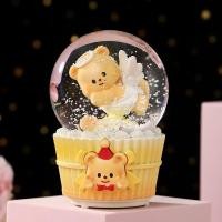 ราคา นางฟ้าเนยหมีคริสตัลบอลกล่องดนตรีน่ารักสร้างสรรค์เครื่องประดับเครื่องใช้ในบ้านกล่องดนตรีของขวัญวันเกิด (47753383739)