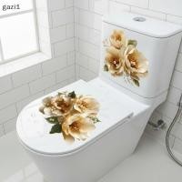 ราคา [gazi] Luxury Gold Pearl Floral Toilet Stier, กันน้ํา Self-Adhesive Bathroom Decor Stier Wall Stiers VN (58156996674)