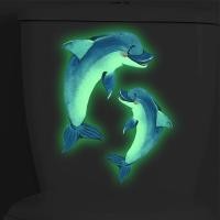 ราคา ลายการ์ตูนโลมาเรืองแสงน่ารัก สติ๊กเกอร์ห้องน้ำเด็ก ตกแต่งบ้าน สติ๊กเกอร์ติดผนัง (58103321120)