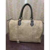 ราคา กระเป๋าทรงหมอนน่ารักหนังแท้ปั๊มลายท้องจระเข้ (4633204846)