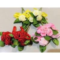 ราคา ช่อกุหลาบวาเลนไทน์จิ๋ว (1ช่อ3ดอกผูกโบว์)ช่อกุหลาบปัจฉิม ช่อกุหลาบตกแต่งผูกโบว์ (21923621504)