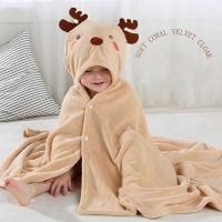 ราคา Coral Gniermaoyiyou Fleece Bath Towel Cute Animal Kid Hooded Baby Towels Bathrobe Cloak Newborn Bl s robe (29052922398)