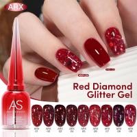 ราคา ARX สีเจลกลิตเตอร์ โทนสีแดง Red Diamond สีเจลทาเล็บ ยาทาเล็บเจล ASฝาแหลม (54903114462)