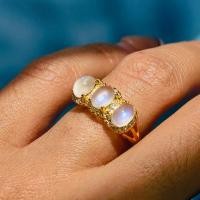ราคา แหวนพลอยมูนสโตน ( Moonstone ) ตัวเรือนเงินแท้92.5% ชุบทอง พลอยแท้จากประเทศศรีลังกา ไซส์นิ้ว 51 หรือเบอร์ 6 (48005637032)