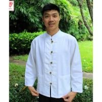 ราคา เสื้อผ้าฝ้ายผู้ชายแขนยาว สีขาว (946972266)