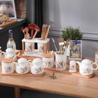 ราคา โถเซรามิก ร้านก๋วยเตี๋ยว หูข้าวสาลี โถพริกพอร์ซเลน หม้อน้ำส้มสายชู กล่องปรุงรส โถปรุงรส ขวดน้ำมัน ห (26401171828)