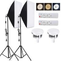ราคา Studio Photography Light kit Softbox Lighting Set with Bi-Color Temperature LED Light Softbox Light Stand Remote Control (18689798147)