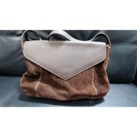 ราคา Paolo Bianchi Brown Leather and Suede Handbag (54802610079)