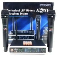 ราคา ไมค์โครโฟน ไมโครโฟนไร้สาย ไมค์ลอยคู่ UHF Wireless Microphone ชุดรับ-ส่งสัญญาณ รุ่น A-555A ฟรีกระเป๋าไมค์อลูมิเนียม (7225042499)