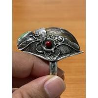 ราคา แหวนประดับเทอร์ควอยส์และปะการังแดง ตัวเรือนเงินแท้ 92.5% ขนาดฟรีไซด์ (23863080439)