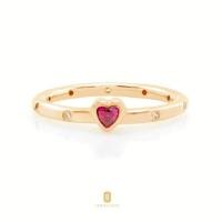 ราคา [Clearance] Jewellista แหวน Hazel เงินแท้ 925 ประดับพลอย Created Ruby และ CZ (6641761817)