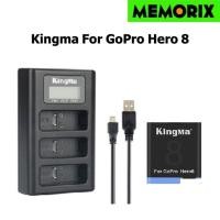 ราคา KingMa For GoPro Hero 8/7/6/5(1220mAh) Li-ion Battery and LCD display Triple Charger For Gopro Hero8 (21875388521)