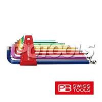 ราคา ประแจหกเหลี่ยมหัวบอลยาวชุด(สีรุ้ง) NO.212LH10RB (1.5-10มม.) PB212LH10RB "PB SWISS TOOLS" (50501105217)