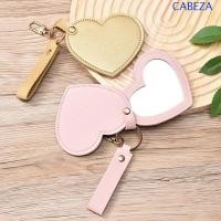 ราคา CABEZA Love Heart กระจกแต่งหน้าหมุนกระจกขนาดเล็กเกาหลีสไตล์ PU หนังจี้, Creative PU หนังรถ Key Holder กระเป๋าเป้สะพายหลังตกแต่งที่มีสีสัน Love พวงกุญแจกลางแจ้ง (48455882074)
