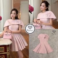 ราคา "เช็คสินค้าก่อนสั่งซื้อ สั่งแล้วห้ามยกเลิกน๊าค๊า"PISAMAIเดรสแขนกุดตัวสั้นสีชมพู มาคู่กับเสื้อคลุมค้างคาวตัวสั้น (50605932829)