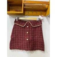 ราคา กระโปรงผ้าทวิตสีแดงเลือดหมู (28986798001)