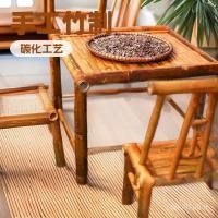 ราคา โต๊ะเก้าอี้ ไม้ไผ่โต๊ะกลางแจ้งโต๊ะน้ําชาโต๊ะเก้าอี้โต๊ะกาแฟสมัยเก่าย้อนยุคเตาไม้ไผ่ไม้ไผ่อุจจาระปิกนิกเต็มชุดชา ถาม1ตาม (56905822379)