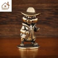 ราคา YANCA 1 PC กระรอกโบราณเครื่องประดับทองแดงรูปปั้น Figurines ทองเหลืองกระรอกถั่วหม้อชาผู้ถือธูปตกแต่งโต๊ะ TH (51307236734)