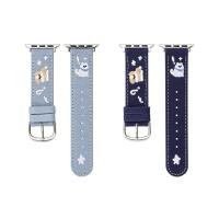 ราคา Puppy Dog Star เย็บปักถักร้อย Denim สายหนังสําหรับ Apple Watch series 10 9 8 Ultra 7 6 SE 5 4 3 2 1 สําหรับ IWatch 42 มม.46 มม. (29320761760)