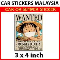 ราคา Luffy Bounty Wanted Poster One Piece ANIME - สติ๊กเกอร์ติดรถ / สติ๊กเกอร์กันชน / สติ๊กเกอร์มอเตอร์ (47156494484)
