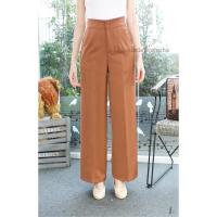 ราคา กางเกงทรงกระบอก ดีเทวกระดุม 2 เม็ด ซิปหน้า มีกระเป๋า 2 ข้าง เอวสูง -ผ้าฮานาโกะ (5319250281)