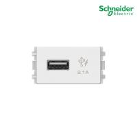 ราคา Schneider Electric : เต้ารับ USB 2.1A 1 ช่อง สีขาว รุ่น ZENcelo - ชไนเดอร์ | 8431USB_WE | PlugOn (18654978774)