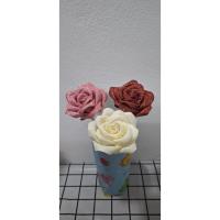 ราคา ดอกกุหลาบริบบิ้นมีกากเพชร (ดอกเปล่า) (53852087717)